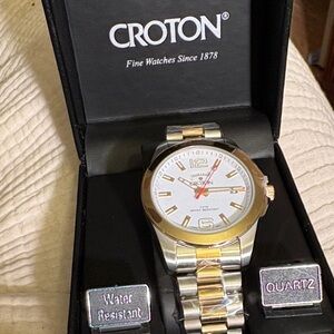Croton Two-Tone Men's Watch with White Dial